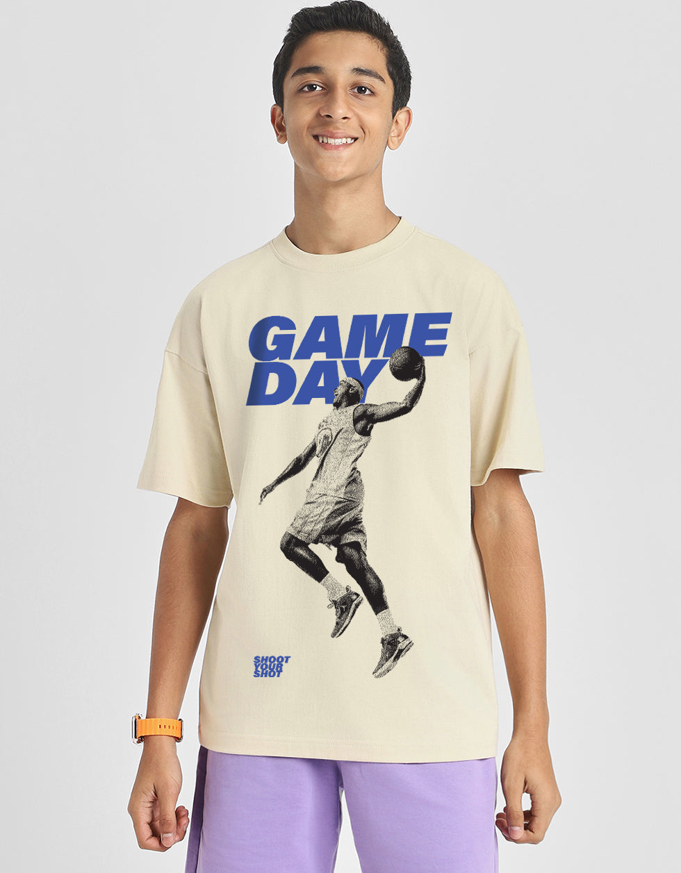 Game Over Swanwhite Oversized Graphic Printed Boys T-shirt