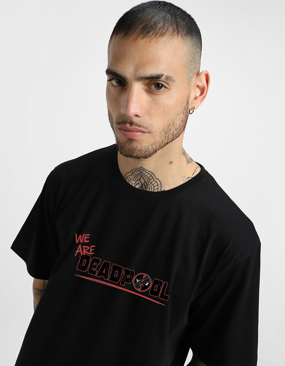 I AM MARVEL JESUS Super Hero Black Oversized Deadpool T-Shirt