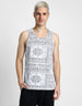 White Bandana Printed Gym Vest