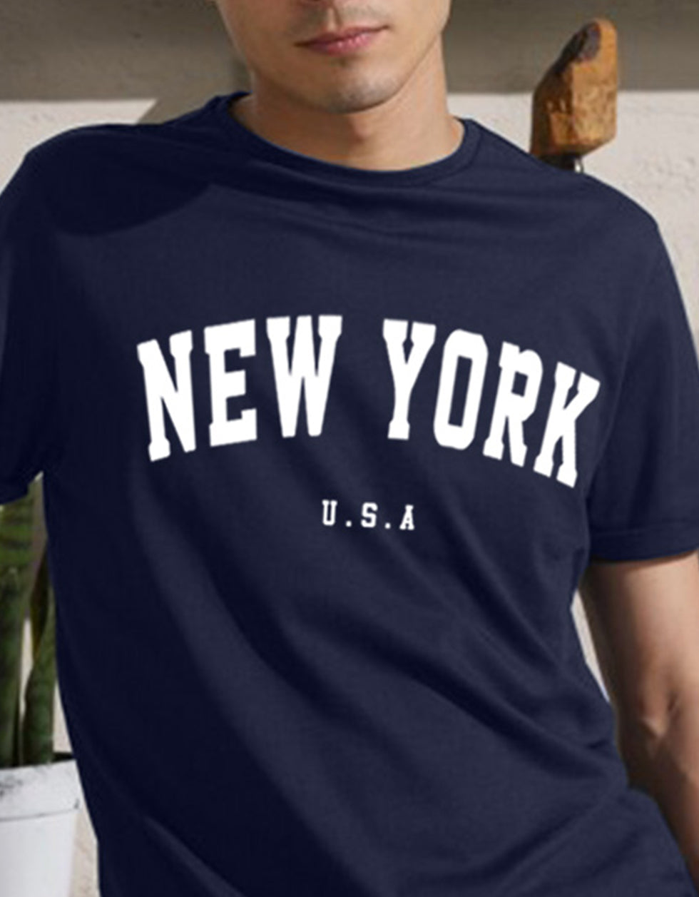 New York Navy Regular Fit Printed T-shirt