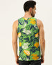 Leaf Printed Green Gym Vest