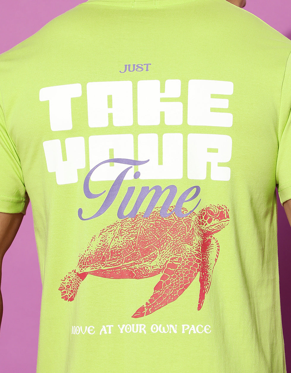 Take Your Time Lemonade Back Back Graphic Regular Printed Tshirt