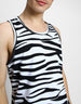 White & Black Zebra Printed Gym Vest