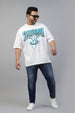 Spiderman White Graphic Printed Plus Size T-shirt