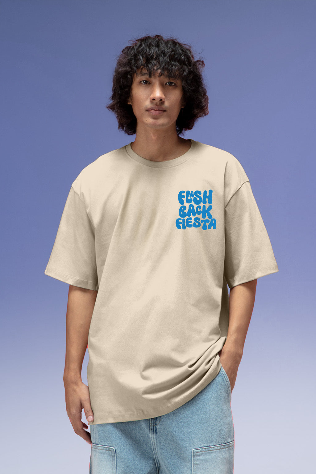 Flash Back Swanwhite Oversized Puff Printed Exclusive T-shirt