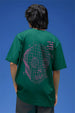Point Of View Green Oversized Puff Printed Exclusive T-shirt