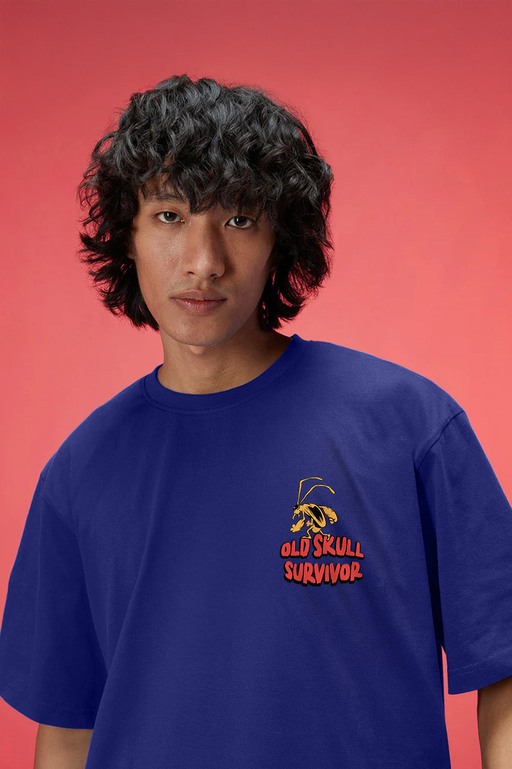 It's Alive Royal Blue Oversized Puff Printed Exclusive T-shirt