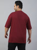 Maroon Solid Plus Size Oversized T-shirt