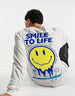 SMILE TO LIFE White Back Graphic Printed Full Sleeve Tshirt