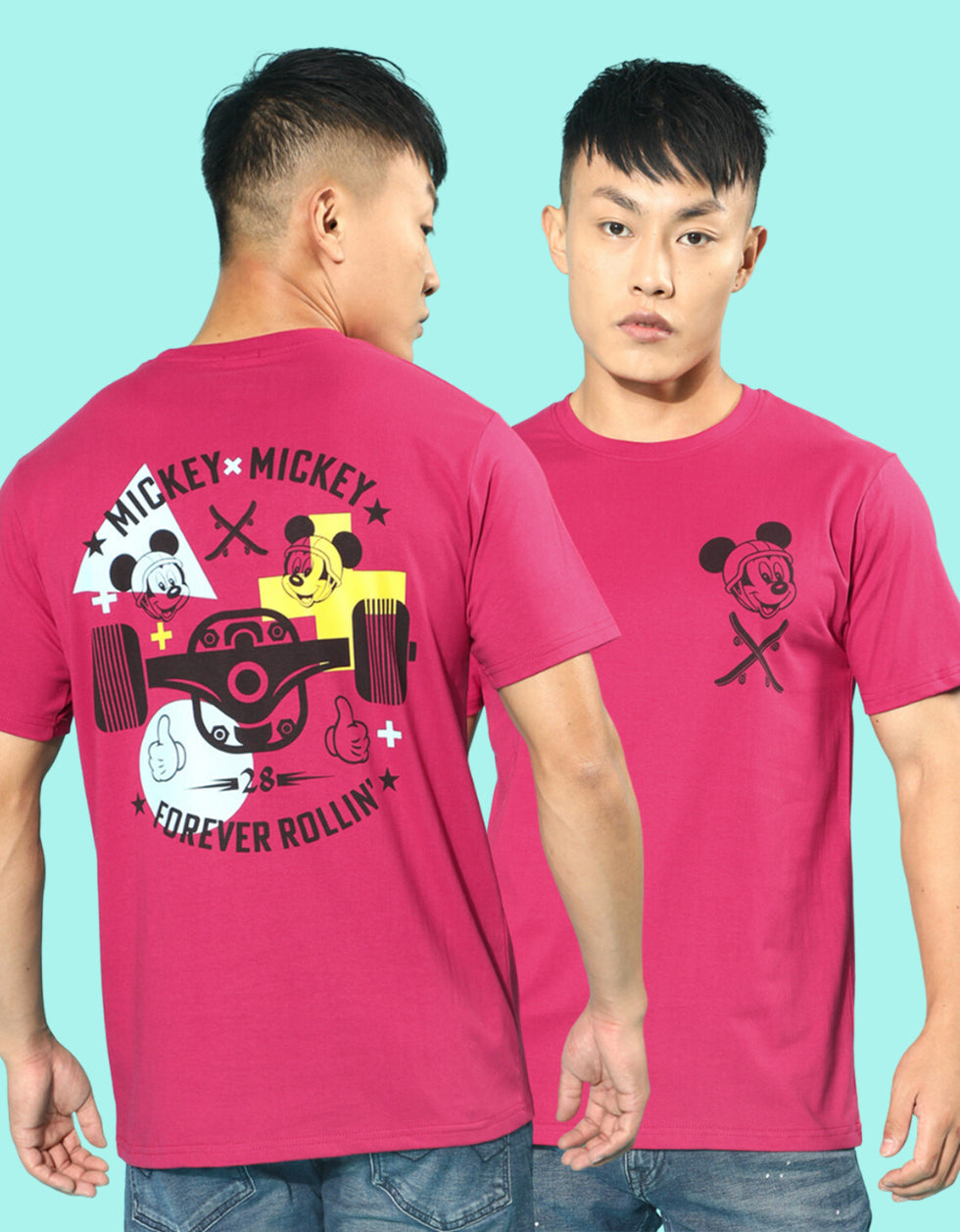 Disney Viva Magenta Regular Fit Back Graphic Printed Tshirt