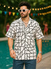 White Camp Collar Printed Oversized Exclusive Shirt