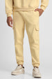 Beige Plain Men's Winter Co-ord Set With Hoodie