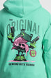 Frog Original Green Regular Fit Back Printed Hoodie