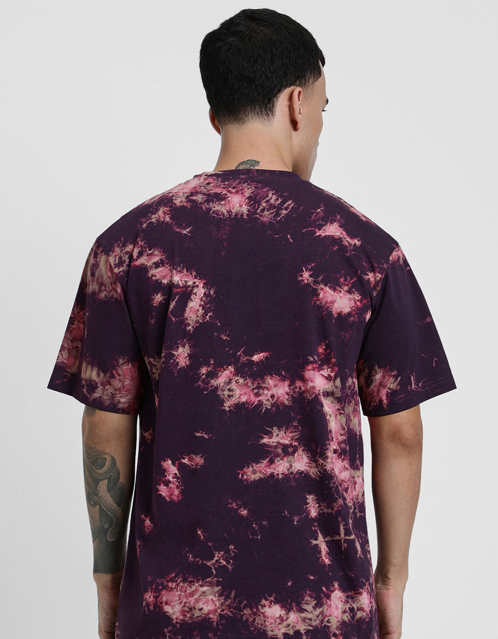 Smoke Navy Oversized Tie-Die Printed T-shirt