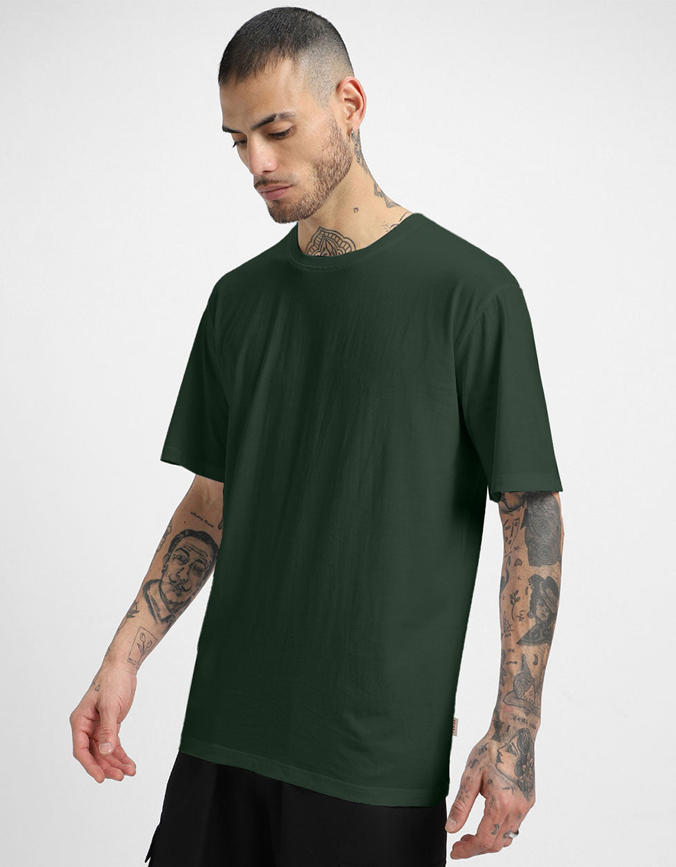 Olive Solid Oversized T-shirt