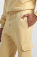 Beige Plain Men's Winter Co-ord Set With Hoodie