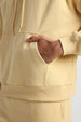 Beige Plain Men's Winter Co-ord Set With Hoodie