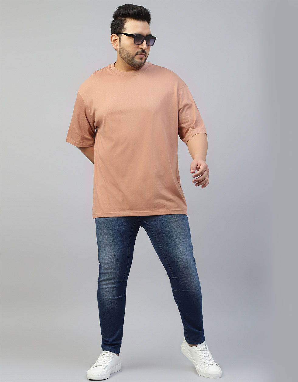 Cork Solid Plus Size Oversized T-shirt