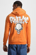 Rhythmic Orange Regular Fit Back Printed Hoodie