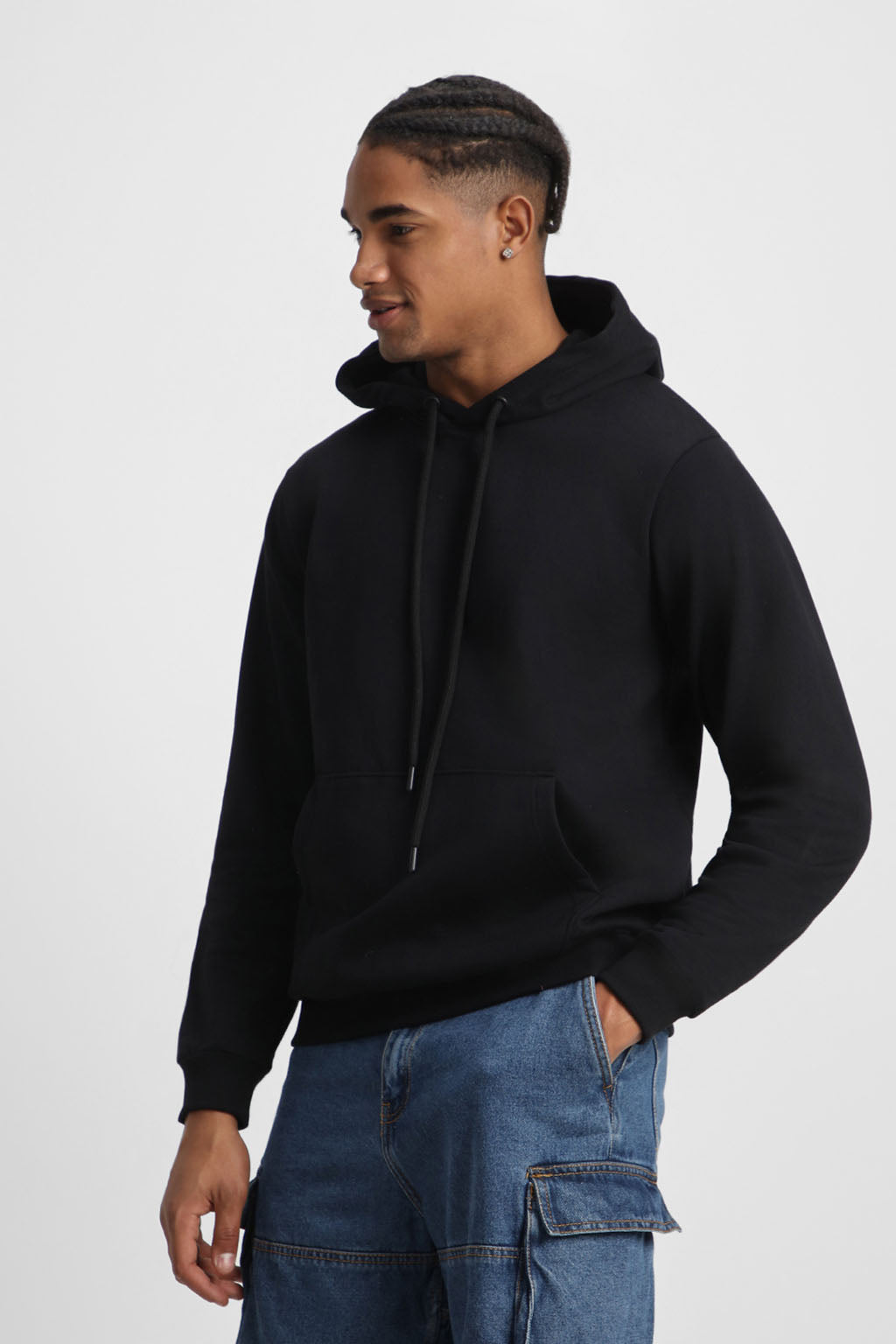 Standout Black Regular Fit Back Printed Hoodie