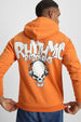 Rhythmic Orange Regular Fit Back Printed Hoodie