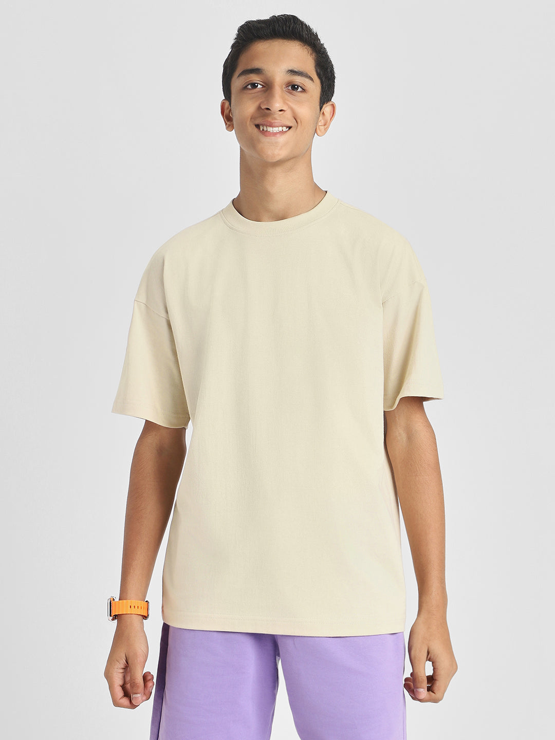 Swanwhite Solid Oversized Boys T-shirt