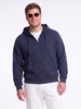 Navy Ribbed Cuff Regular Fit Zip-Up Plus Size Hoodie