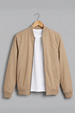 Urban Classic Cream Plain Regular Fit Exclusive Bomber Jacket