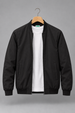 Urban Classic Dark Grey Plain Regular Fit Bomber Jacket