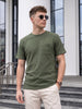Olive Chest Pocket Waffle Textured Regular Fit T-Shirt