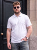 White Interlock Plain Plus Size Zipper Polo T-shirt