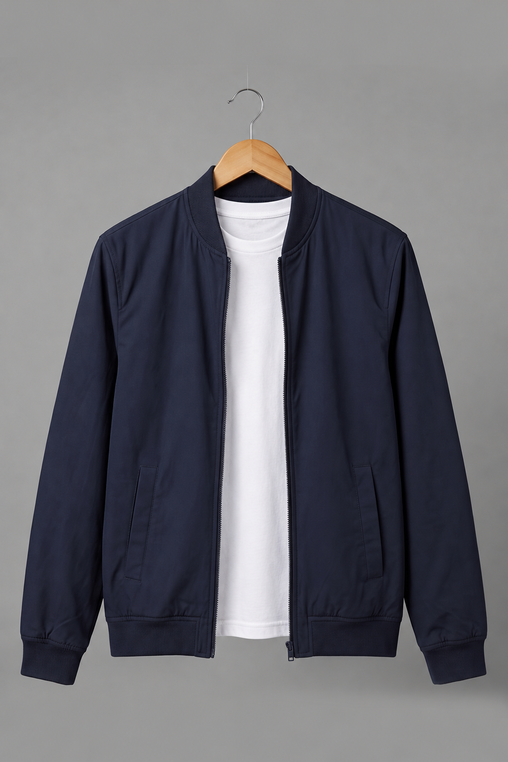 Urban Classic Navy Plain Regular Fit Exclusive Bomber Jacket
