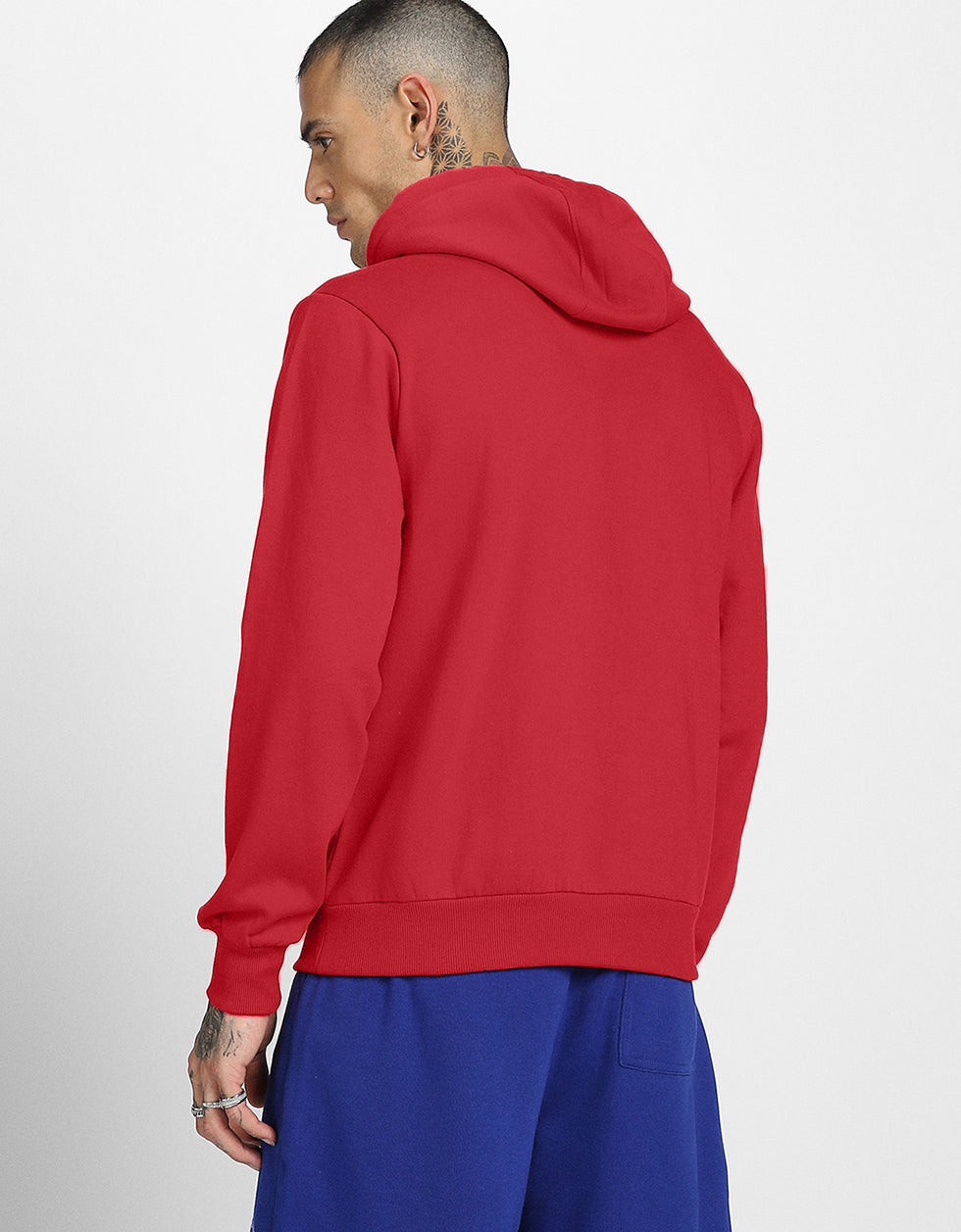 Red Plain Regular Fit Hoodie