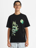 Dragon Black Oversized Graphic Front Printed Boys T-shirt