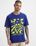 Mind-Open Blue Oversized Graphic Front Printed Tshirt