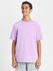 Lilac Solid Oversized Boys T-shirt