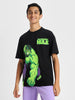 Hulk Black Oversized Graphic Placement Printed Boys T-shirt