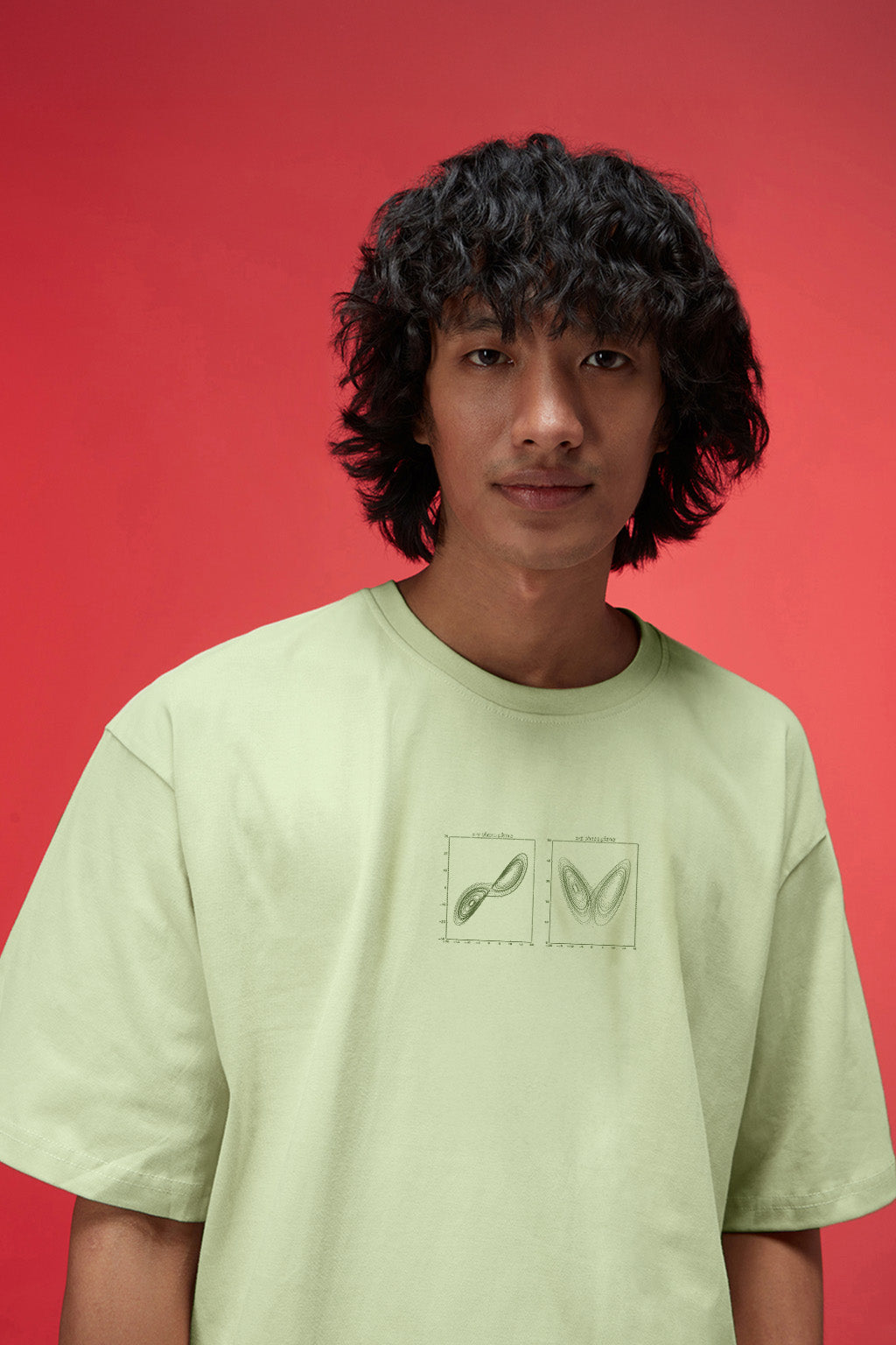 Butterfly Lime Green Oversized Puff Printed Exclusive T-shirt