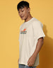 Japan Osaka Swan White Oversized Back Graphic Printed Tshirt