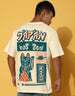 Japan Osaka Swan White Oversized Back Graphic Printed Tshirt