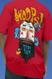 Stay Sick Red Oversized Puff Printed Exclusive T-shirt