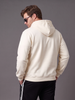Beige Ribbed Cuff Regular Fit Zip-Up Plus Size Hoodie