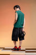 Los Angeles Green Oversized Printed Acid Wash Vest