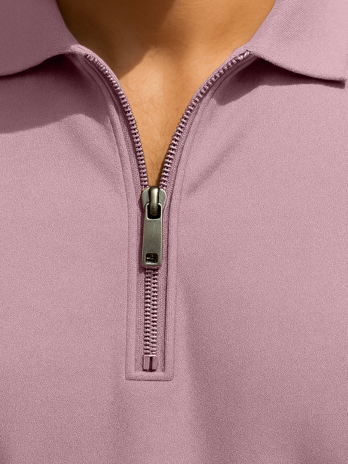 Zephyr Pique Plain Regular Fit Zipper Polo T-shirt