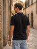 Essential Stripe Collar Black Regular Fit Polo T-shirt