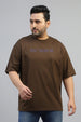 Don't Bother Brown Graphic Printed Plus Size T-shirt