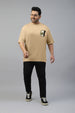 Money Beige Graphic Printed Plus Size T-shirt