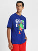 Game Over Royal Blue Oversized Graphic Front Printed Boys T-shirt