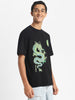 Dragon Black Oversized Graphic Front Printed Boys T-shirt