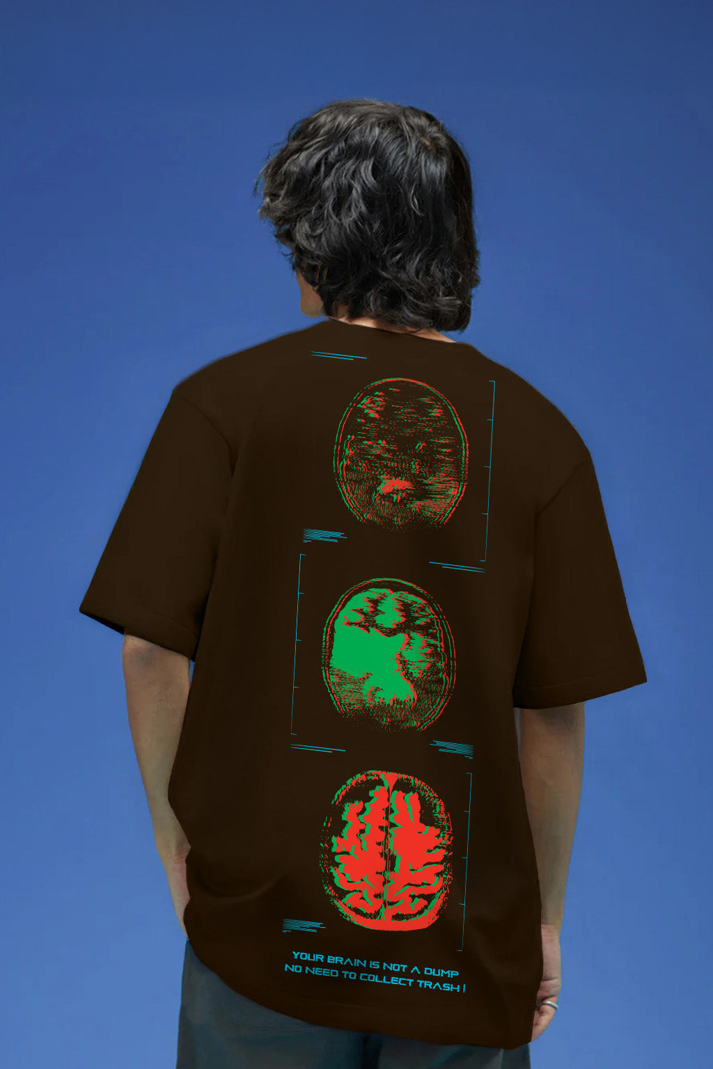Bad Brains Brown Oversized Puff Printed Exclusive T-shirt